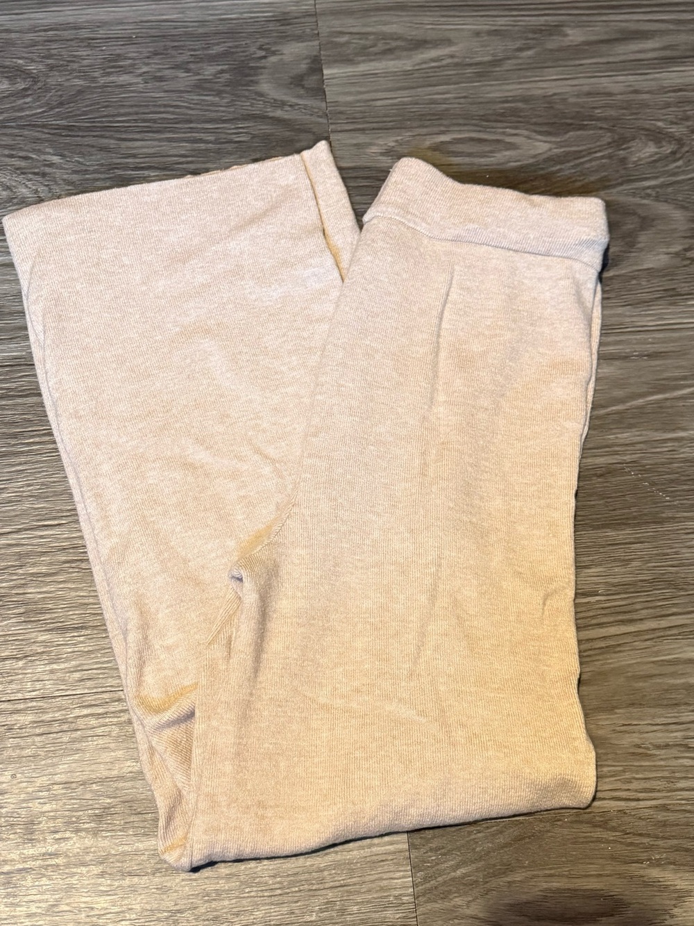 Pink Rose Cream Wide Leg Knit Pants